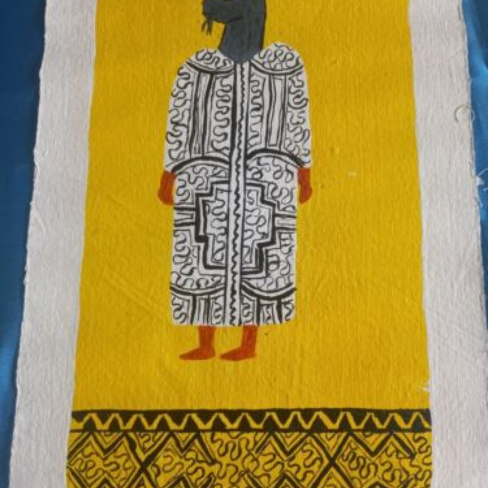 Peruvian oil painting shaman amazon jungle 12.12. x 8 Inches - Picture 3 of 7
